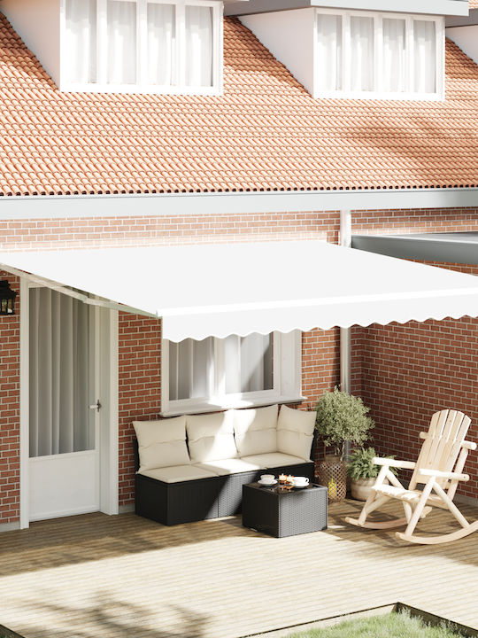 vidaXL Terrasse Markise mit LEDs Weiß 4x3.5m