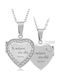 Bijou Box Necklace with design Heart from Steel with Zircon
