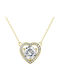 Brizzling Halskette Rosette aus Vergoldet Silber mit Diamant