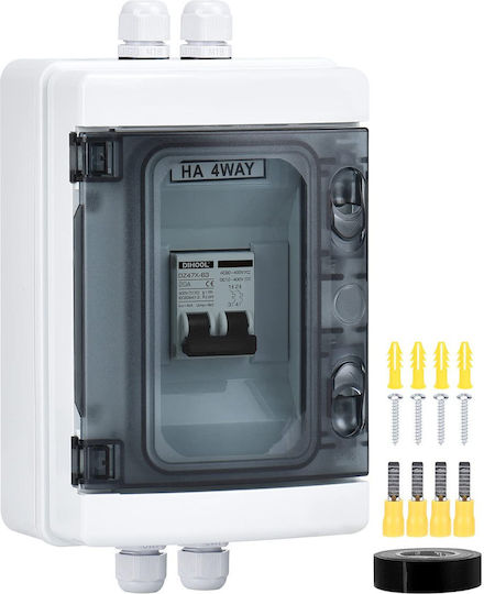 Comutator Automat pentru Sistem Fotovoltaic 20a Dc 12v-dc400v Ac 90v-400v 2 Poli Ip65 Cutie de Siguranțe Waterproof