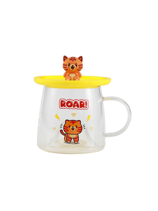 Total Gift Mug Glass with Lid Transparent