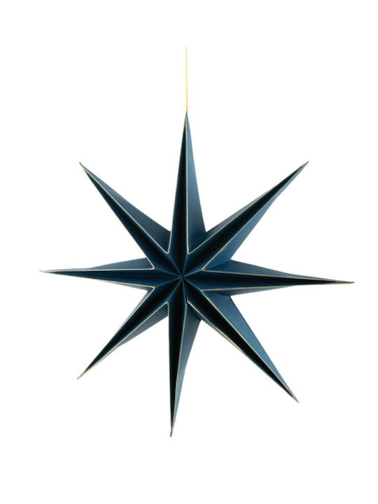 Christmas Hanging Foldable Star Blue Gold 40cm 157.001.0138.16