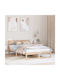 Kids Bed Classic Semi Double Solid pine wood for Mattress 120x200cm