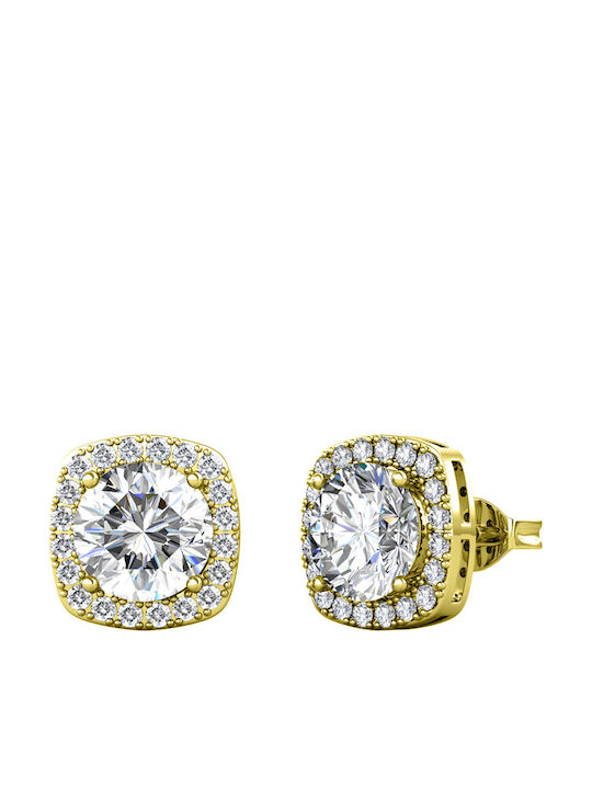 Brizzling Cercei din Argint Placat cu aur cu Diamant
