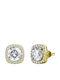 Brizzling Cercei din Argint Placat cu aur cu Diamant