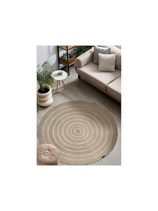 Guy Laroche Maya Rug Round Summer Wicker Taupe
