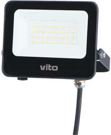 Vito Στεγανός Προβολέας LED 30W Ψυχρό Λευκό 6000K IP65