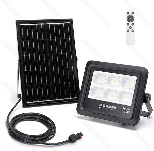 Aigostar Waterproof Solar LED Floodlight 100W Cold White 6500K with Remote Control IP65