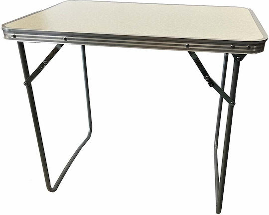 Sidirela Table Metal for Camping Foldable in Case 70x50x60cm Silver