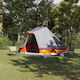 vidaXL Summer Camping Tent Teepee Gray for 6 Pe...