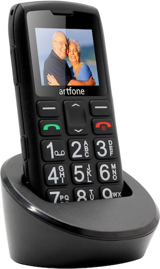 Artfone C1+ Dual SIM Κινητό με Μεγάλα Κουμπιά Μαύρο
