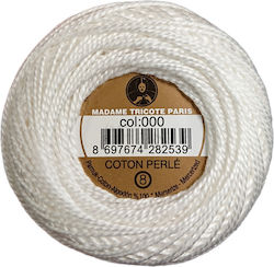 Нишка за Бродерия Кутия Madame Tricote Coton Perle No8 Памучна Бяла 0000 80м Нишка за Бродерия Кутия Madame Tricote Coton Perle No8 Памучна Бяла 0000 80м