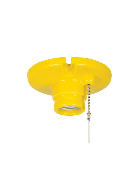 VK Lighting Πλαφονιέρα Οροφής Κίτρινη με Ντουί E27 από Κεραμικό Υλικό