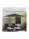 Umbrelă De Perete Pătrată Metalică Neagră 3x3xÎ1.6m