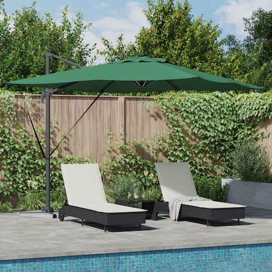 Hängender Aluminium Garten- und Terrassen-Sonnenschirm Grüne 2,7x2,7xHöhe 2,7 m