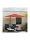 Wandmontierter Quadratischer Metall-Garten- und Terrassen-Sonnenschirm Orange 3x3xHöhe 1,6 m