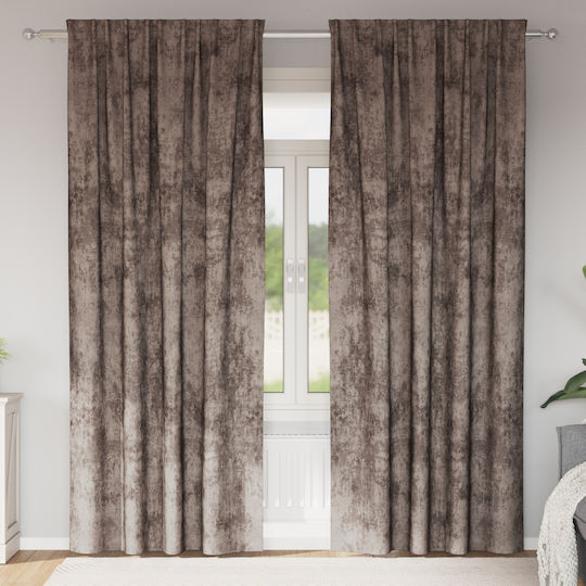 vidaXL Комплект Пердета И Завеси С Плик С Писалка Кафяви 140x225см