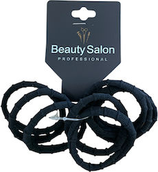 Beauty Salon Λαστιχάκια Μαλλιών Μαύρα Σετ 8τμχ