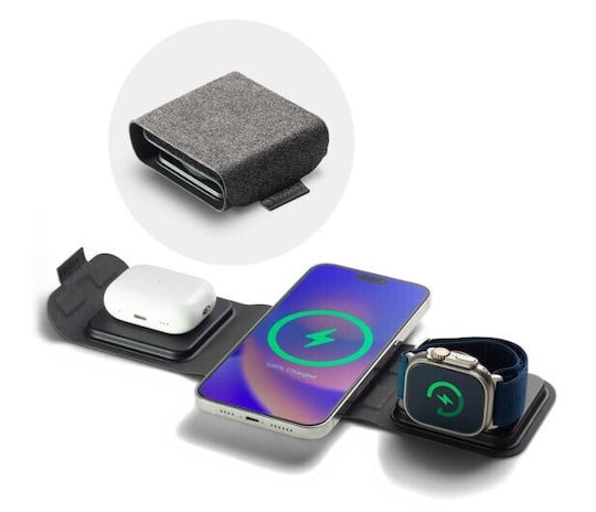 Mophie Ασύρματος Φορτιστής (Qi Pad) Μαύρος (3-in-1 )