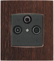 Arcada Wenge Holz TV + R + Satellitensteckdose