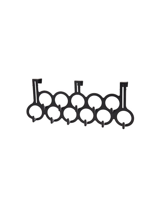 Koopman Plastic Wall Hanger 11 Hooks Black 47.5x7.5x185cm
