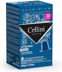 Италианско Кафе Еспресо Interpido Съвместимо с Nespresso Cellini Алуминиеви 30 Капсули Интензитет 13/13