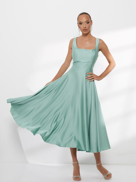 RichgirlBoudoir Summer Maxi Dress for Wedding / Baptism Satin Turquoise  58131_020 | Skroutz.mt