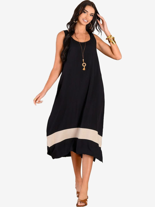 Summer Midi Dress for Wedding / Christening Black