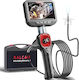 Endoscop industrial 6.2 Mm Cameră endoscopice de inspecție articulată 2 M Tub semi-rigid Endoscop rotativ 360° Hd 720p Cameră de inspecție Ecran Ips de 4.3 Inch 1080p Cameră 6 Leds Ip67 Memorie 16gb