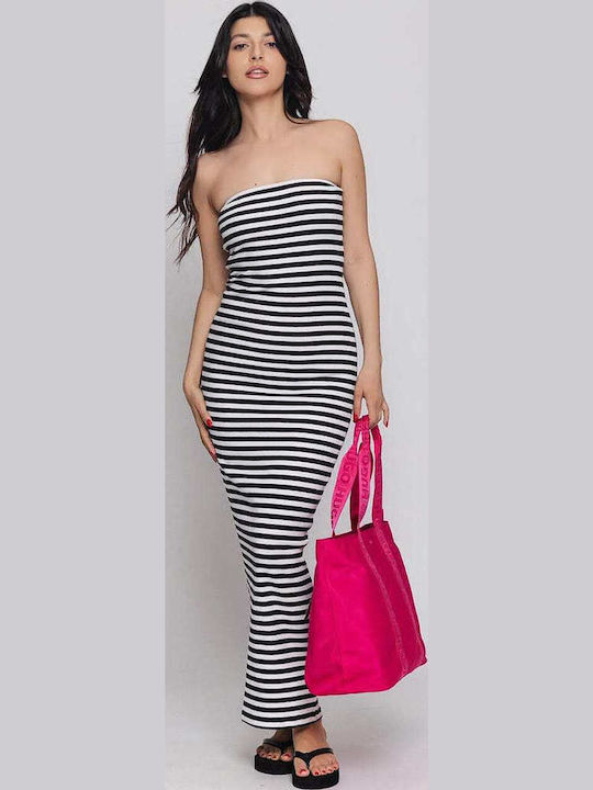 Summer Maxi Dress Black/White