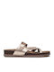 Leather Women's Flat Sandals Anatomic Flatforms in Gold Color
