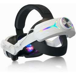 Banda De Cap Meta Quest 3 Baterie 8000 Mah Lumini Rgb Led Reglabil Încărcare Rapidă Prin Usb-c Plug And Play Alb