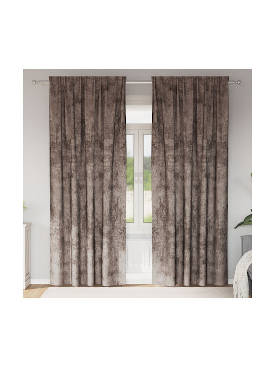 vidaXL vidaXL Window Curtain Set with Tab Top Brown 140x260cm