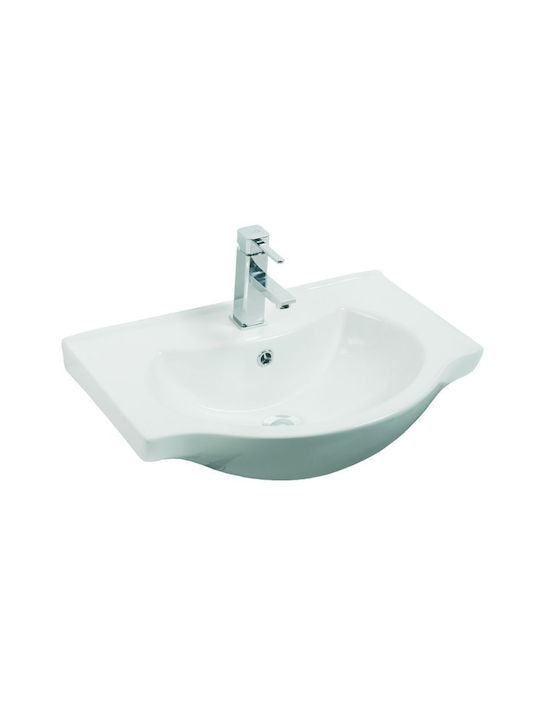 Gloria Export60 Einbaubadezimmerwaschbecken aus Porzellan 60x45x11cm Weiß