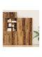 Living Room Display Cabinet Made of MDF with Worn Wood Finish 45x42.5x185cm