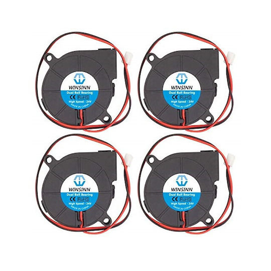 Set 4 Ventilatoare 24V Pentru Imprimante 3D Rulment Hidraulic Fără Perii 50 X 15 Mm Turbo Răcire Conector 2 pini Winsinn 5015