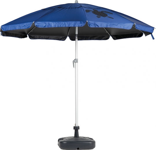 Summer Club Eden Umbrelă Pliabilă De Plajă Din Aluminiu Diametru 2m Cu Protecție UV Și Rezistență La Vânt Negru/Albastru