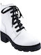 Leather Women's Ankle Boots White