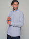 Santiago Long-sleeved Cotton Shirt Blue