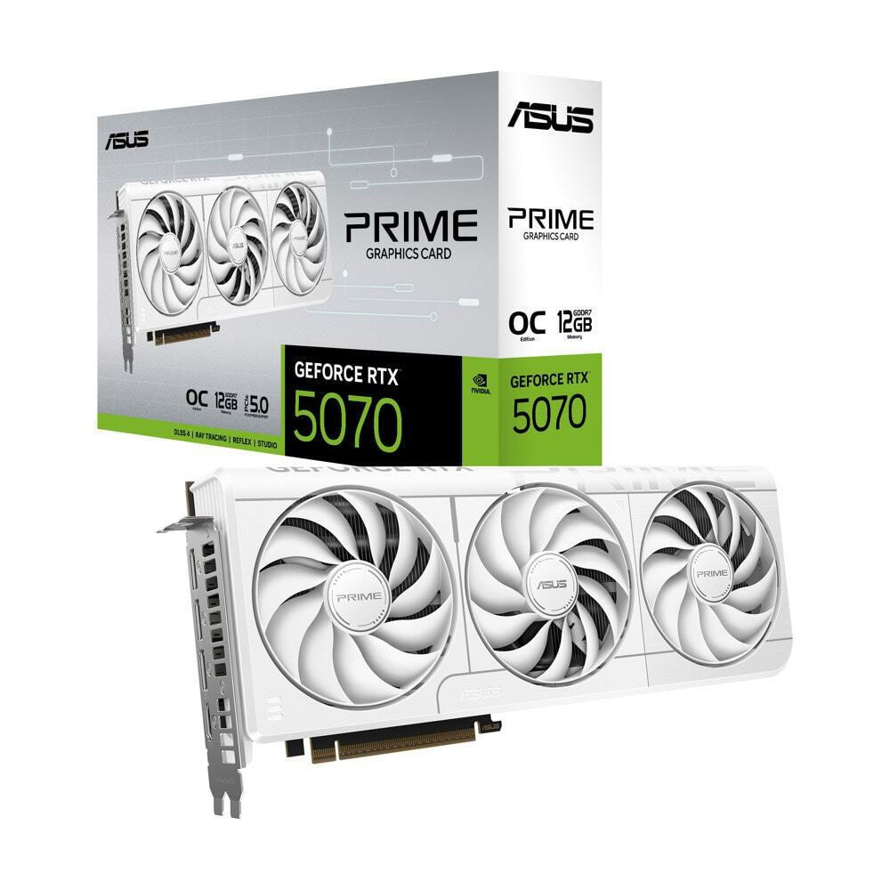 Asus GeForce RTX 5070 12GB GDDR7 Prime OC White OC Κάρτα Γραφικών