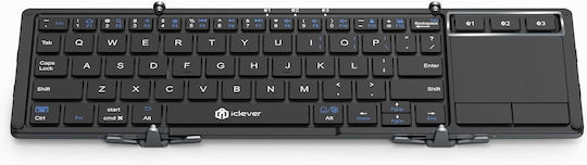 iClever IC-BK08 Безжично Клавиатура с тъчпад за таблет Английски US Foldable