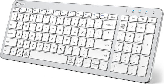 iClever BKA26S Kabellos Bluetooth Nur Tastatur Englisch US Fast Charging