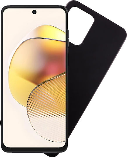 Volte-Tel Umschlag Rückseite Silikon mit Band Schwarz (Moto G73)
