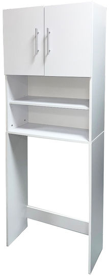 Mega Bazaar Badezimmerschrank Waschmaschine 64x25x190cm Weiß