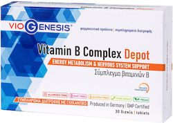 Viogenesis Vitamin B Complex Depot Βιταμίνη 30 ταμπλέτες Viogenesis Vitamin B Complex Depot Βιταμίνη 30 ταμπλέτες