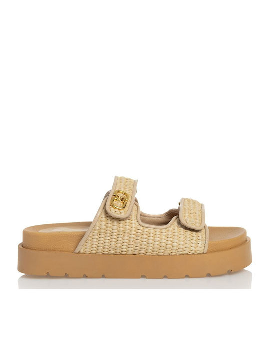 Sante Women's Flat Sandals in Beige Color