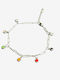 Stahl Fußarmband mit Zirkon Mehrfarbig 22cm
