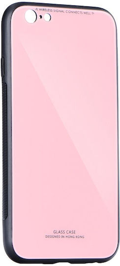 Forcell Umschlag Rückseite Gehärtetes Glas / Kunststoff Set mit Glas Rosa (Samsung Galaxy A60 (2019) - FürCell)