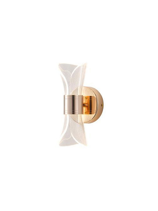 Eurolamp Tela Modern Wandleuchte mit Integrierte LED und Warmes Weiß Licht Gold 22,5cm