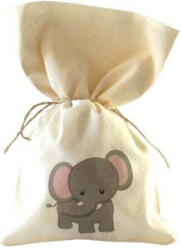 Beutel Leinen Elefant Set/3 14x18cm Ecru